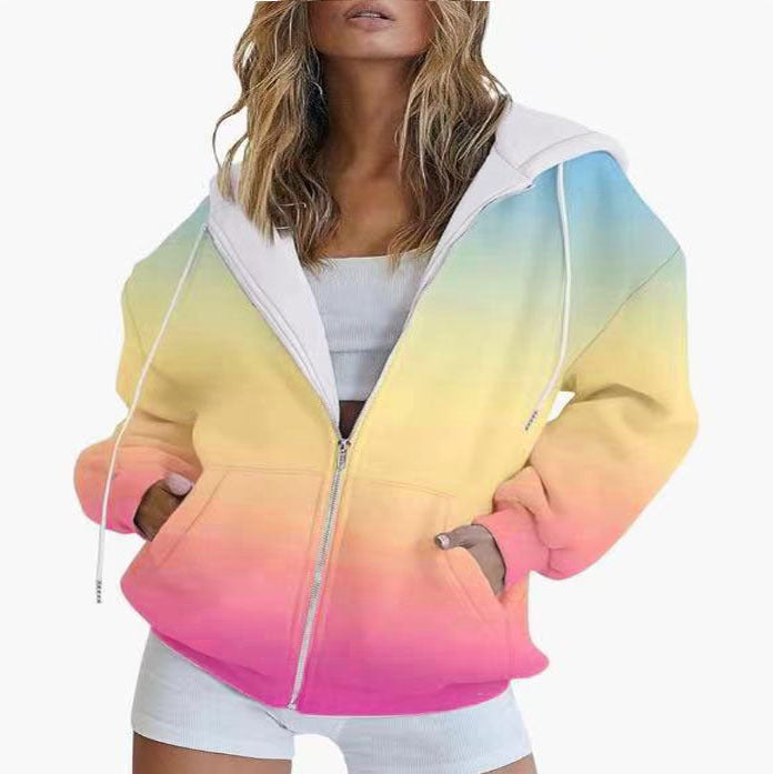 Ladies Oversized Hoodie with gradient colors and practical pockets Lune London