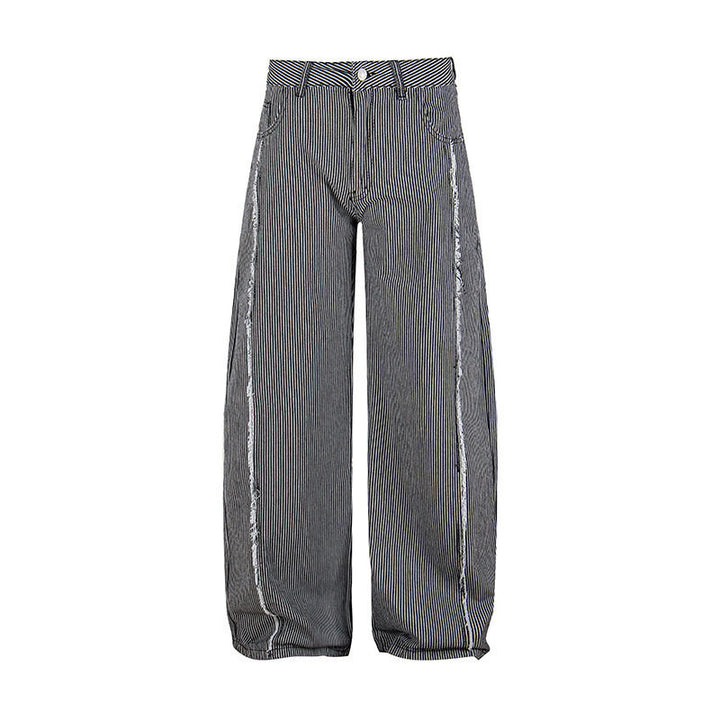 Women Wide Culotte Pants with High Waist, Pinstripe and Used Side Seam Amarae