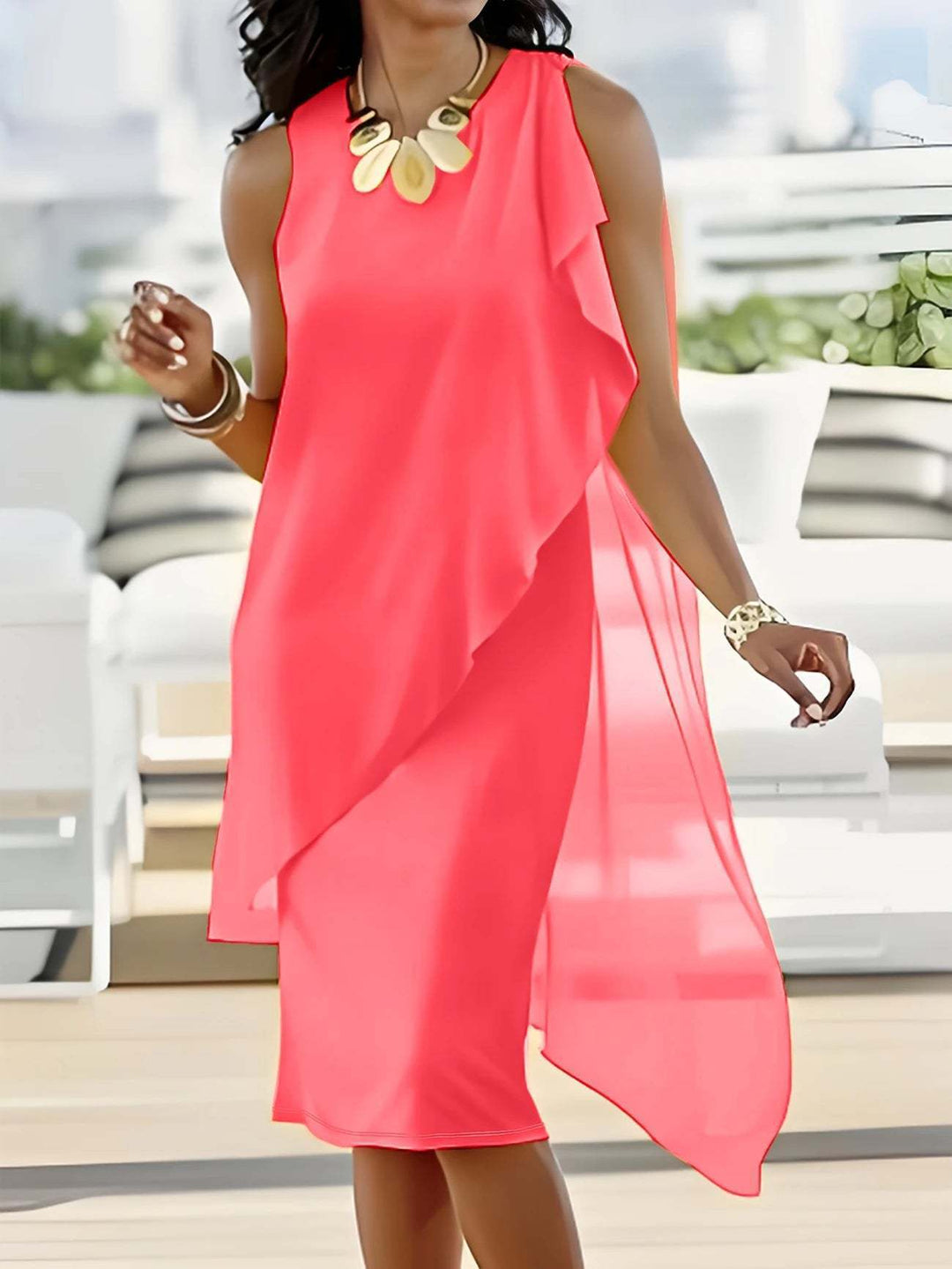Asymmetrical maxi dress Damen Lune London
