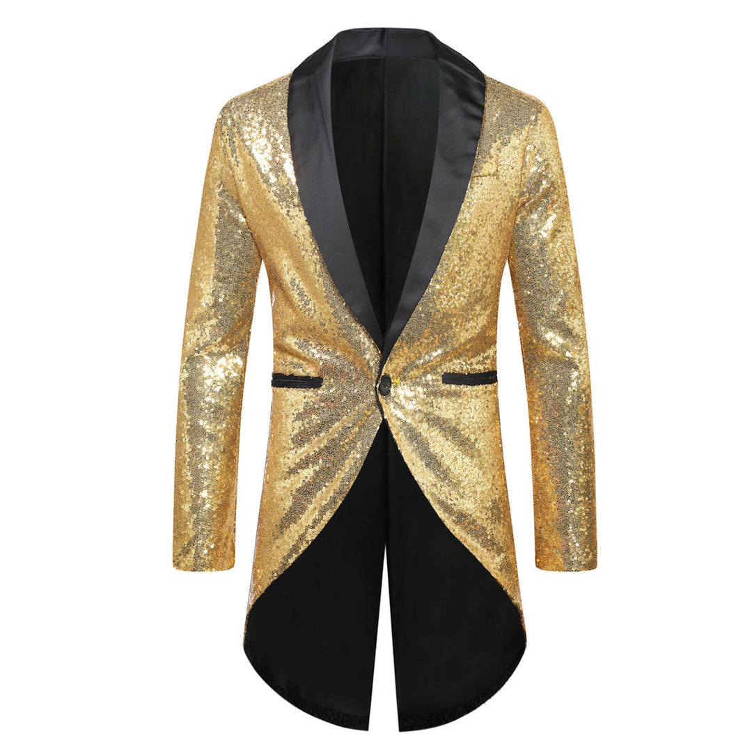 Shiny suit jacket for men with elegant shawl collar Lune London
