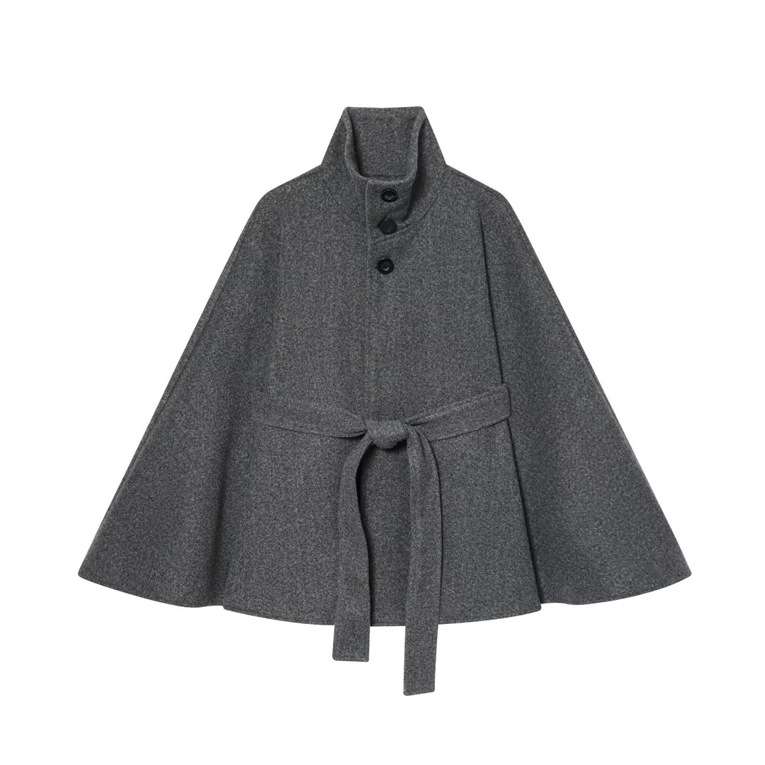 Veste manteau pour femmes en mélange de laine de haute qualité avec ceinture à la taille Chic & Stil