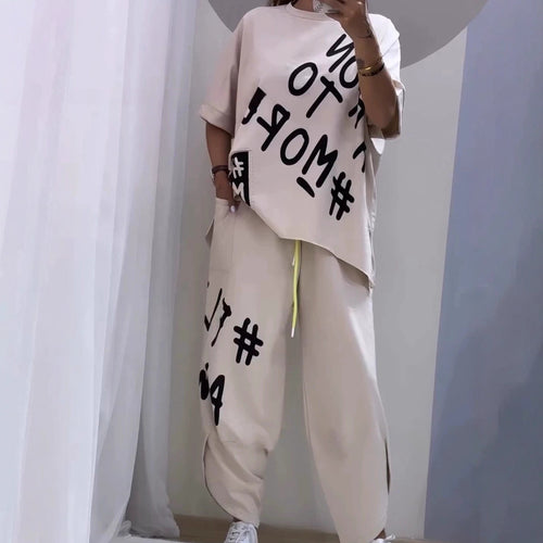 Dames ensemble décontracté oversized avec imprimé statement Amarae