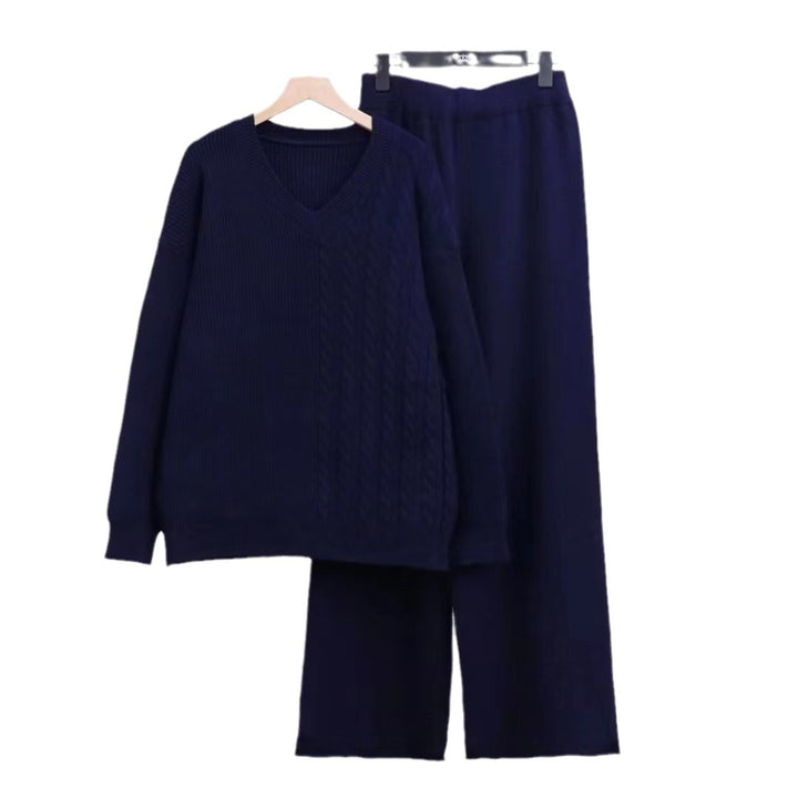 Ensemble de pull en tricot élégant pour femmes avec col en V et coupe loose Chic & Stil