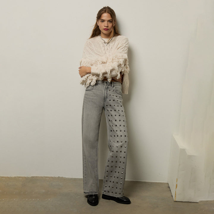 Relaxed Fit Jeans for Women with trendy stud applications Lune London