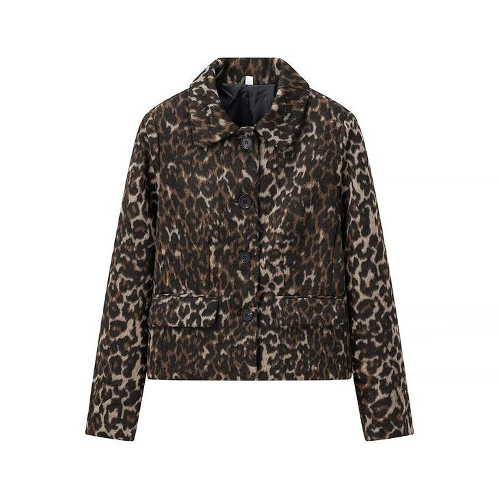 Manteau court féminin à la mode avec motif léopard Chic & Stil