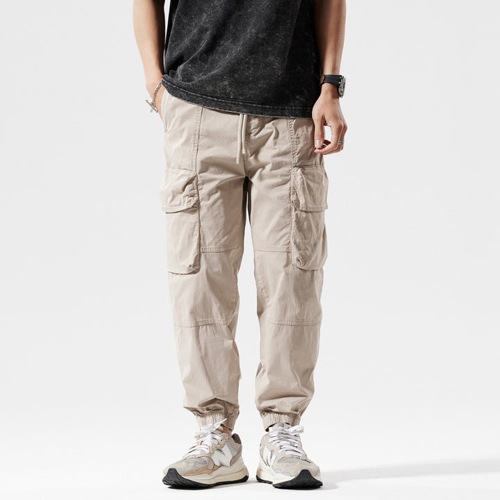 Casual cargo style jogger pants for men with elastic waistband Lune London