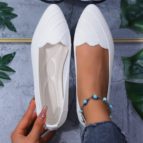 Women Structured Knit Ballet Flats Amarae