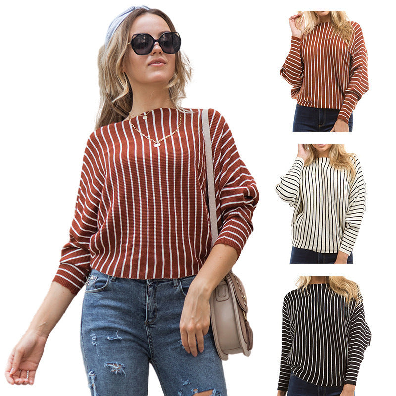 Lune London vertical striped knit sweater for women