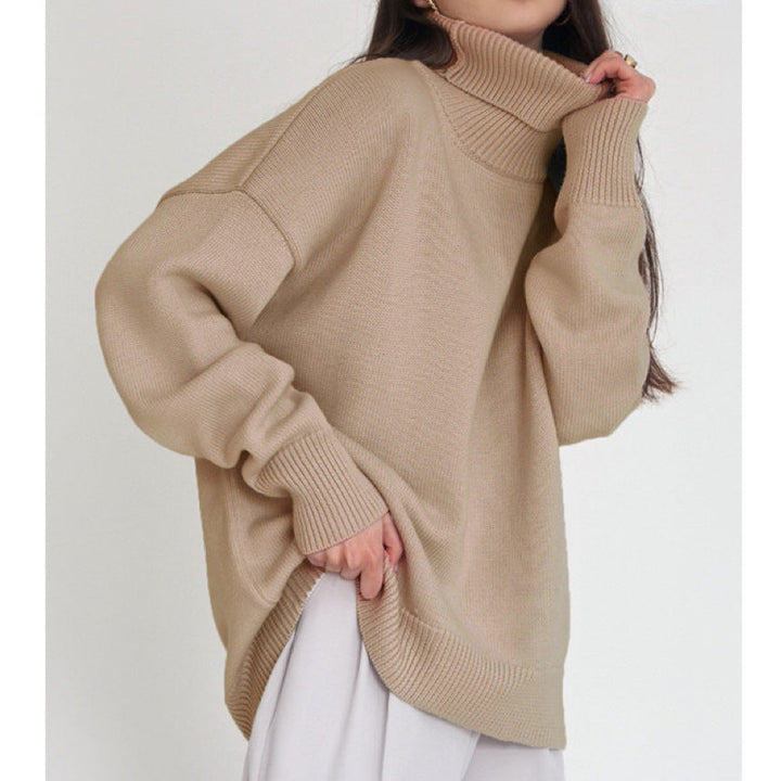 Lune London | Women Oversized Turtleneck Sweater Basic Knitted Sweater