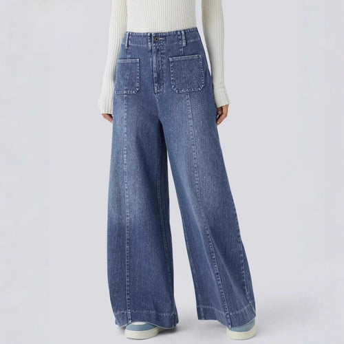 Jean large femme avec poches haute Chic & Stil