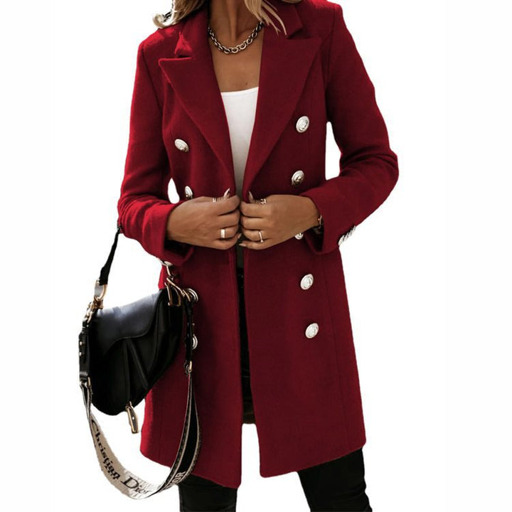 Women's Elegant and Comfortable Double-Breasted Wool Coat Amarae