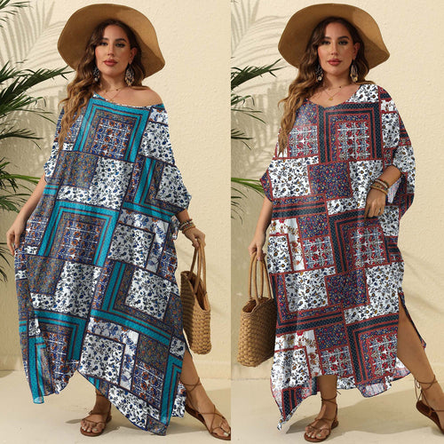 Women Bohemian Chic Printed Maxi Kaftan