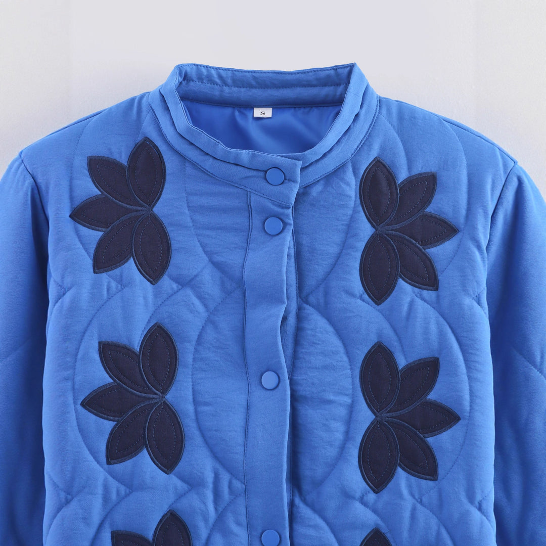 Ladies down jacket with floral design Amarae