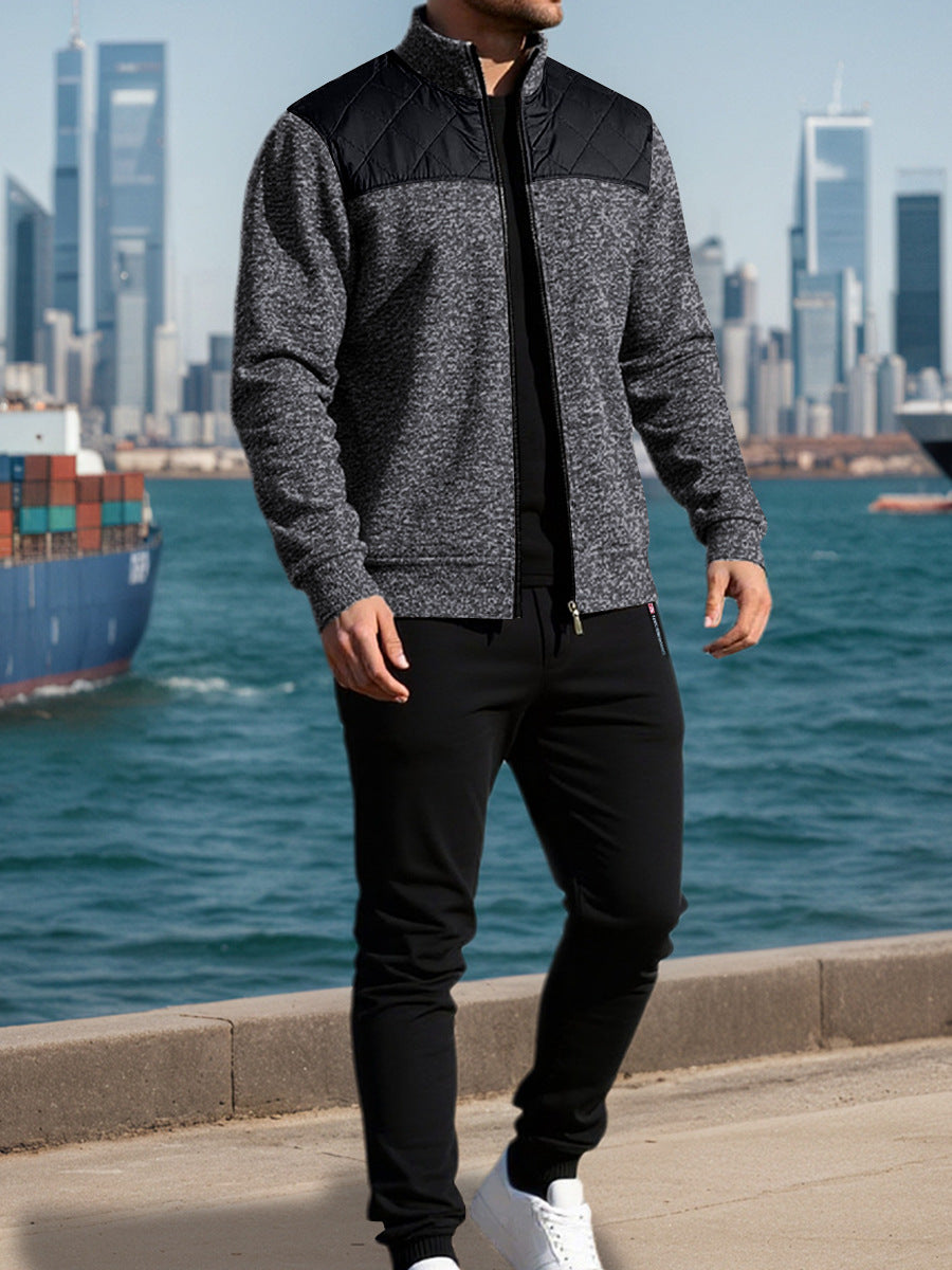 Men's sports jacket with a horizontal rib pattern and a slightly padded shoulder area Lune London