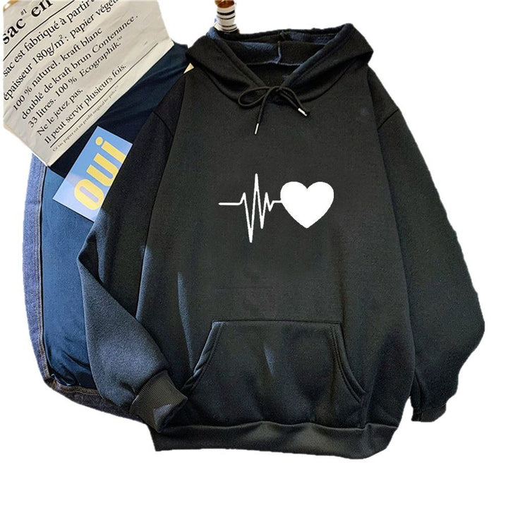 Women's hoodie with heartbeat motif Chic & Stil