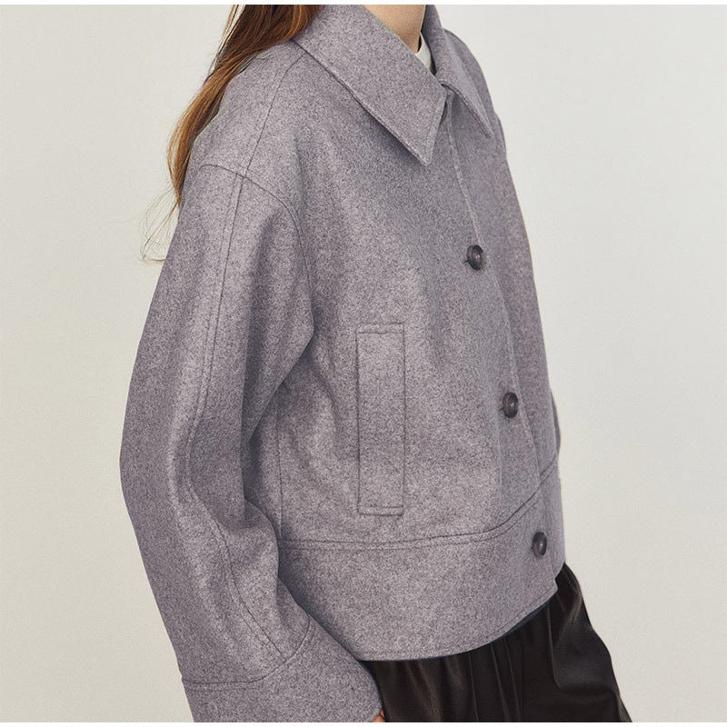 Ladies oversized trendy jacket with innovative collar Lune London