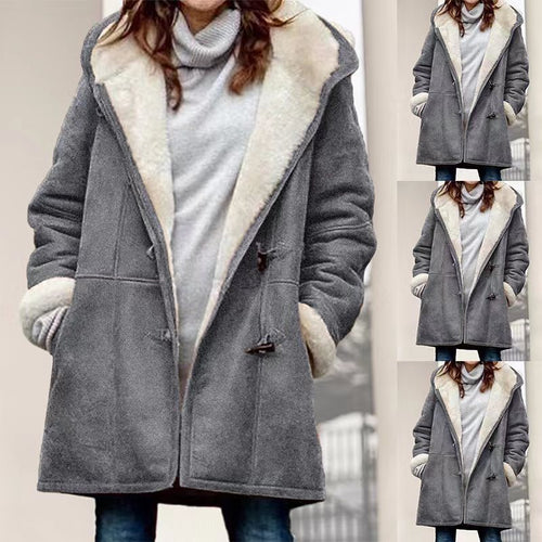 Manteau en laine pour femmes avec doublure en teddy et coupe ample Chic & Stil