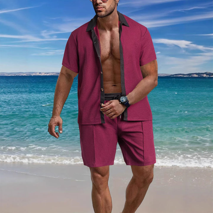 Men's casual short-sleeve shirt and structured design shorts Lune London