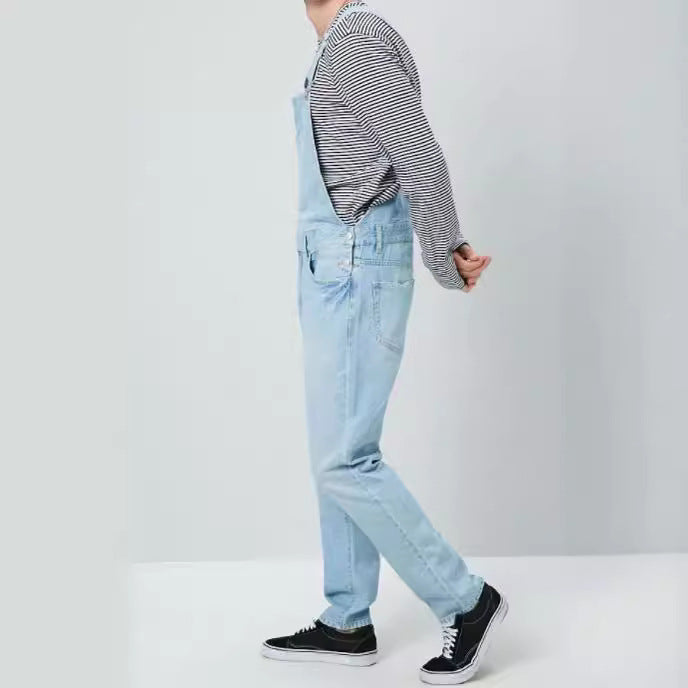 Vintage denim overalls for men with adjustable straps and practical pockets Lune London