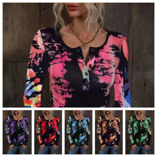 Long sleeve women’s T-shirt with trendy print and high-quality material texture Amarae