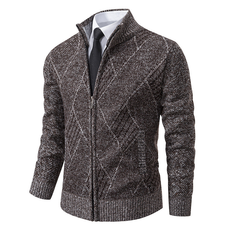 Men's knit jacket with a modern pattern and a slim fit Lune London