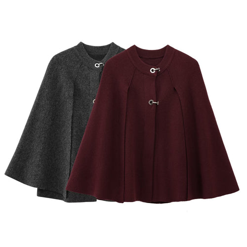 Elegant and warm women's cape with buttons Amarae