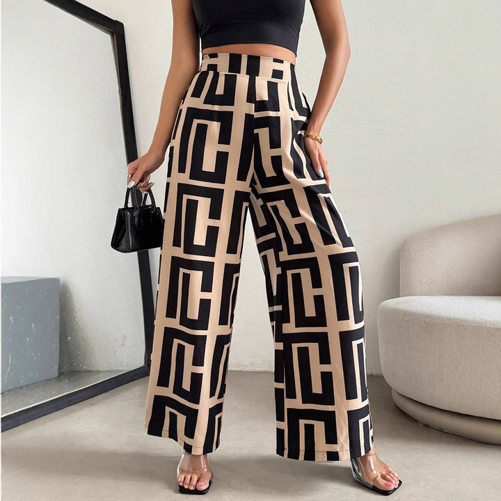 Lune London graphic pattern palazzo pants for women