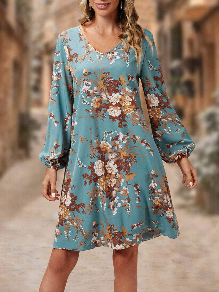 Lune London Women's V Neck Floral Dress