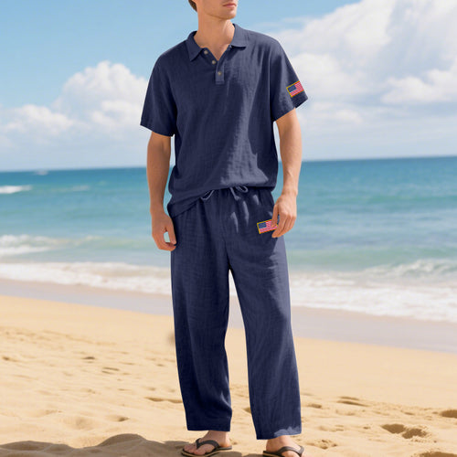 Casual men's set with a high-quality care dress and an elastic waist Amarae
