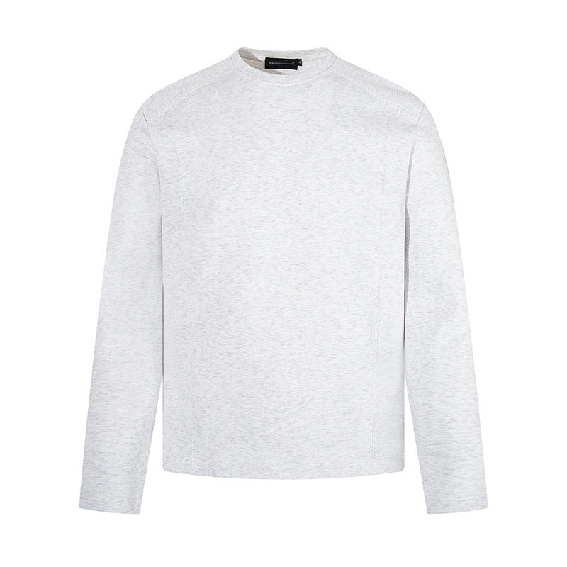 Men's Long Sleeve Shirt with Crew Neck made of Marl Cotton Blend Amarae