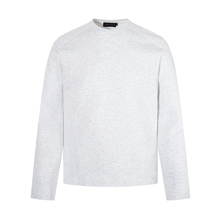 Men's Long Sleeve Shirt with Crew Neck made of Marl Cotton Blend Amarae