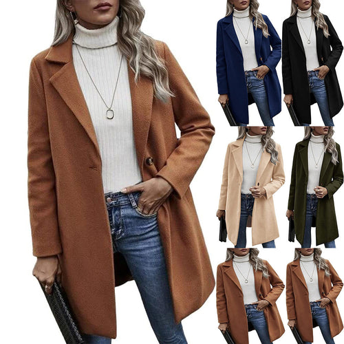 Stylish wool coat for women with chic lapels and style