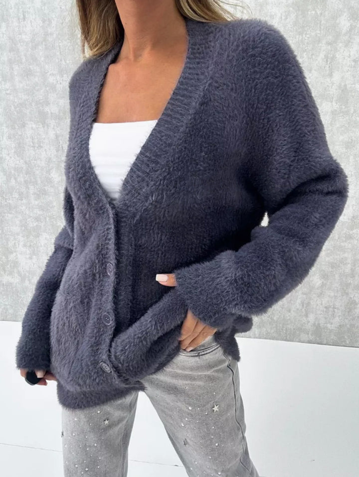 Ladies cozy knit jacket with oversized cut Lune London