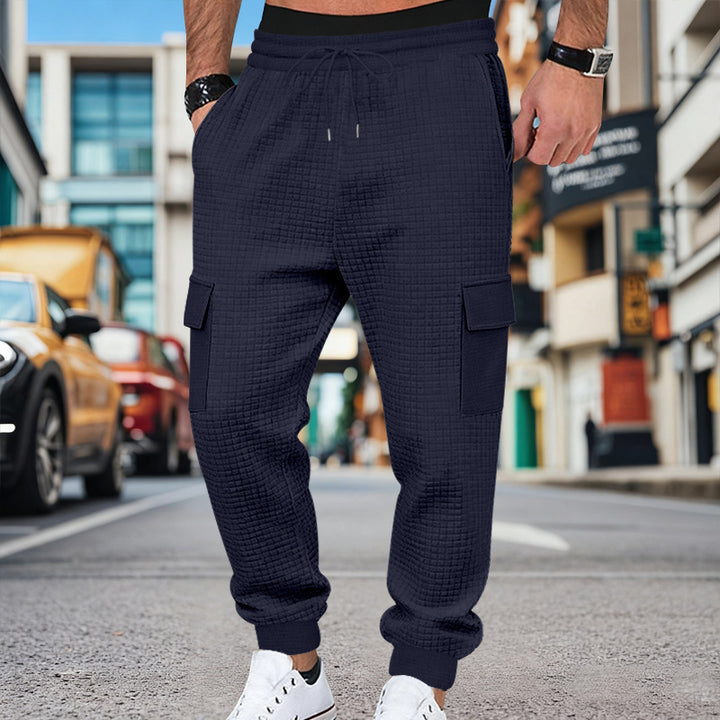 Men's Cargo Jogging Pants with Elastic Waistband and Practical Pockets Lune London