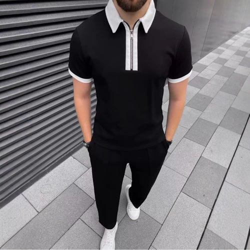 Men's Modern Zip-Up Polo Set Amarae