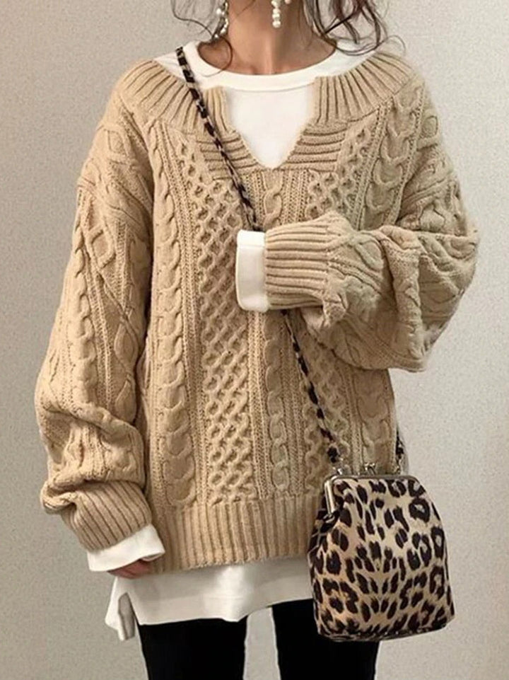 Knit sweater for women with structured pattern Lune London