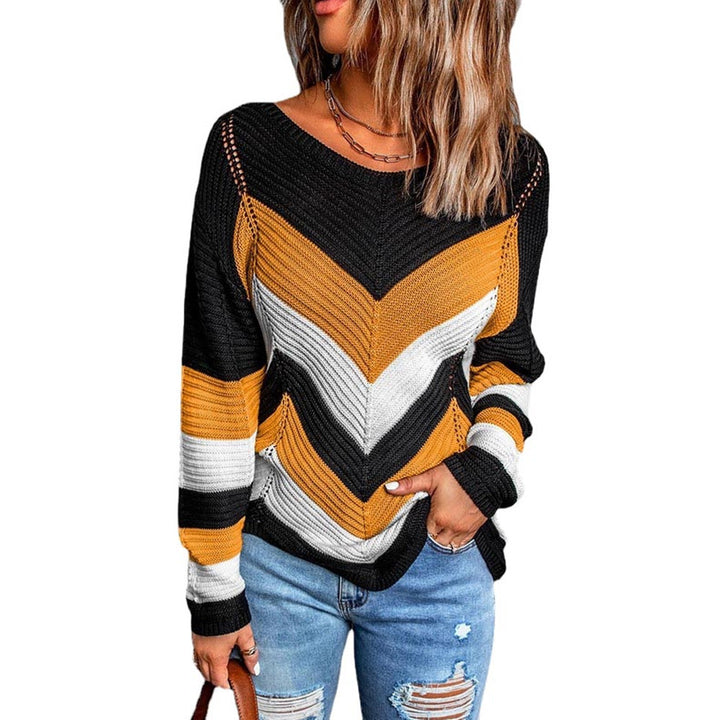 Sweater for women and casual knit with zigzag pattern and airy cut Lune London