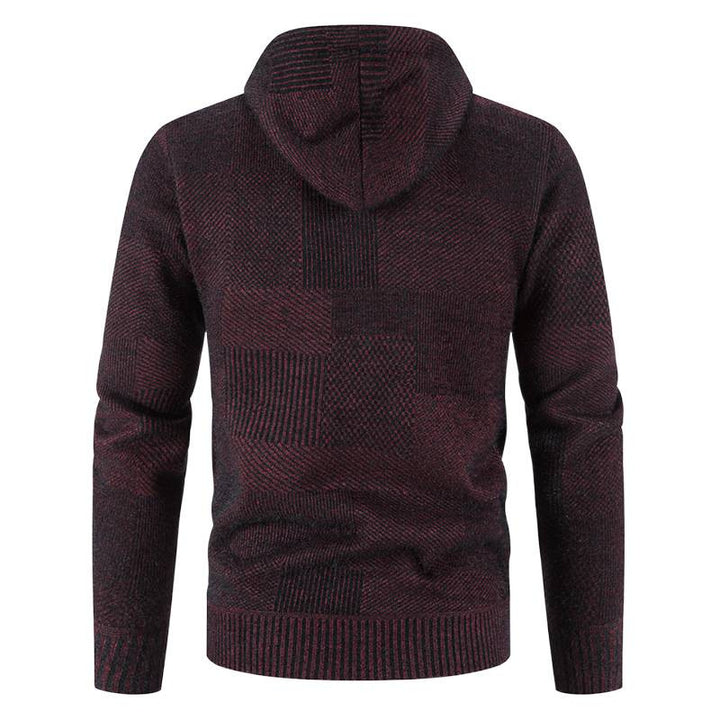 Men's knitted hoodie jacket with modern structural elements Lune London