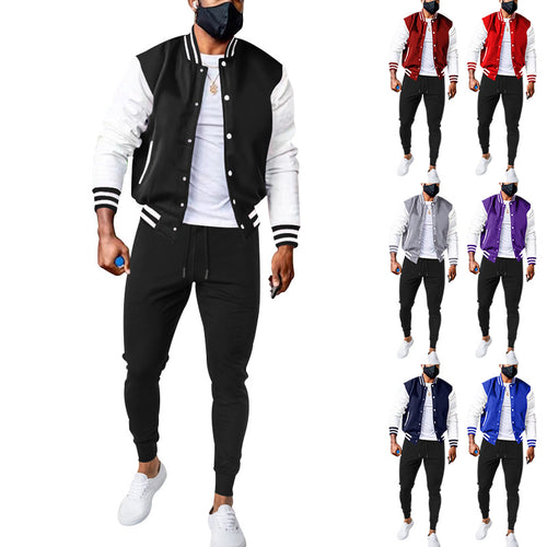 Men's university sport jacket with modern contrast elements Amarae