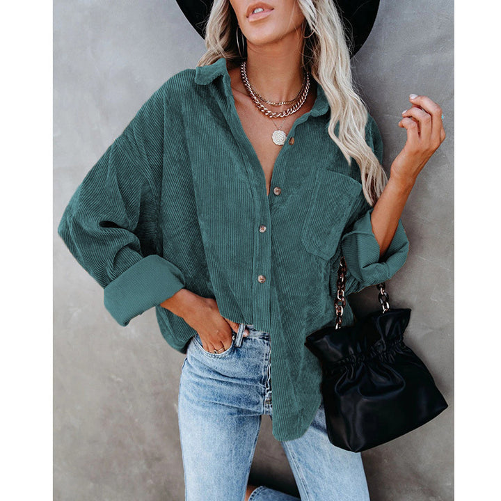 Lune London women's casual velvet blouse shirt