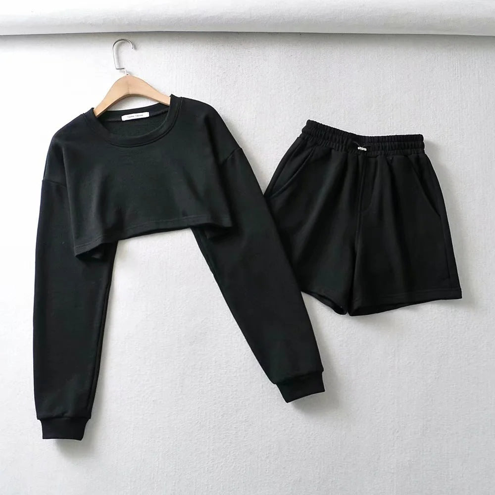 Women's casual crop top and shorts set Lune London