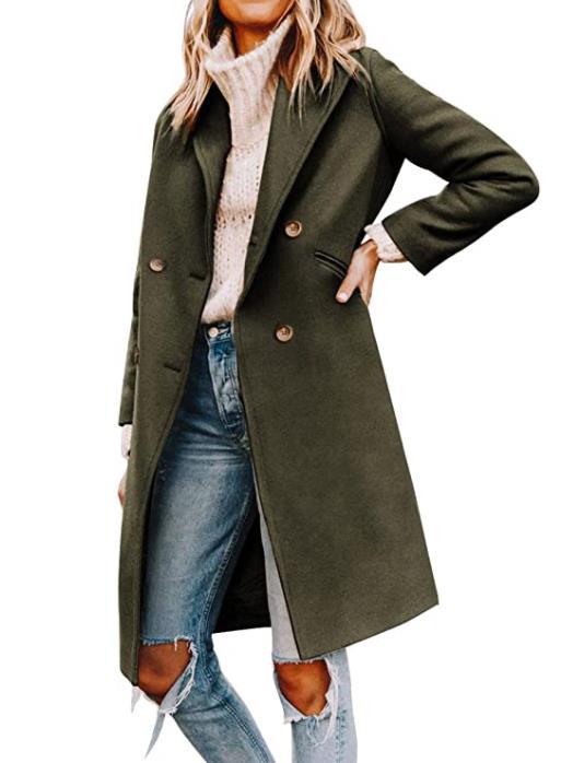 Chic and stylish double-breasted casual coat for women