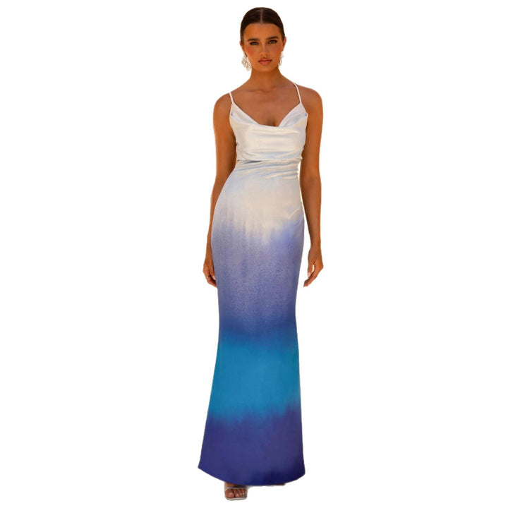 Women's elegant maxi dress with delicate ombre effect Lune London