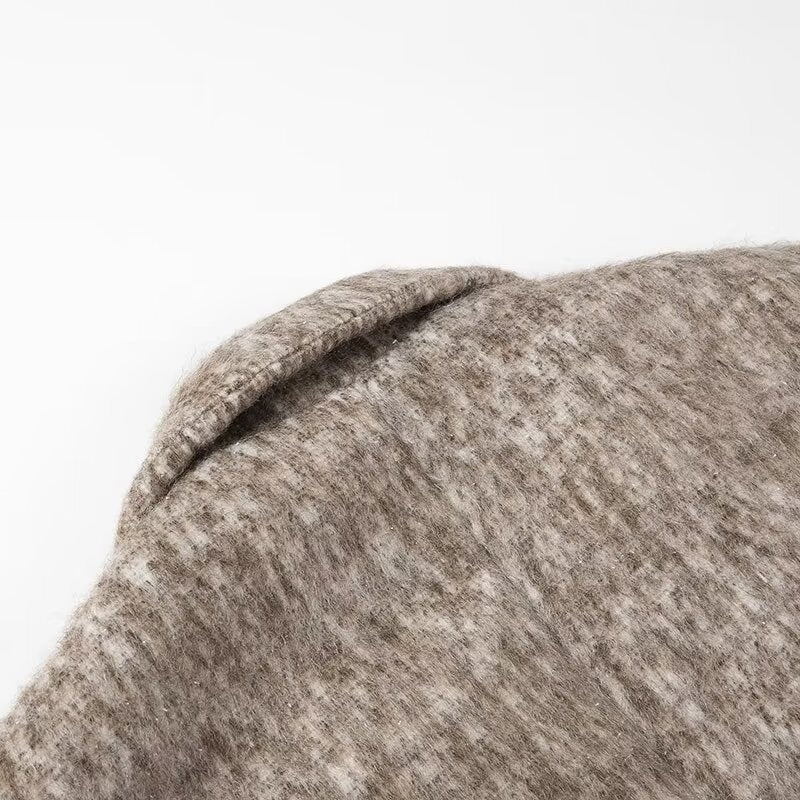 Ladies short blazer coat made of wool blend with bouclé structure and flap pockets Amarae