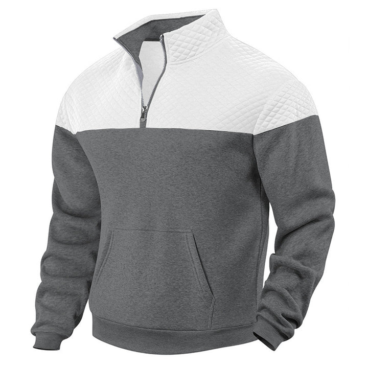 Men's hoodie with zip and textured outer material Chic and style