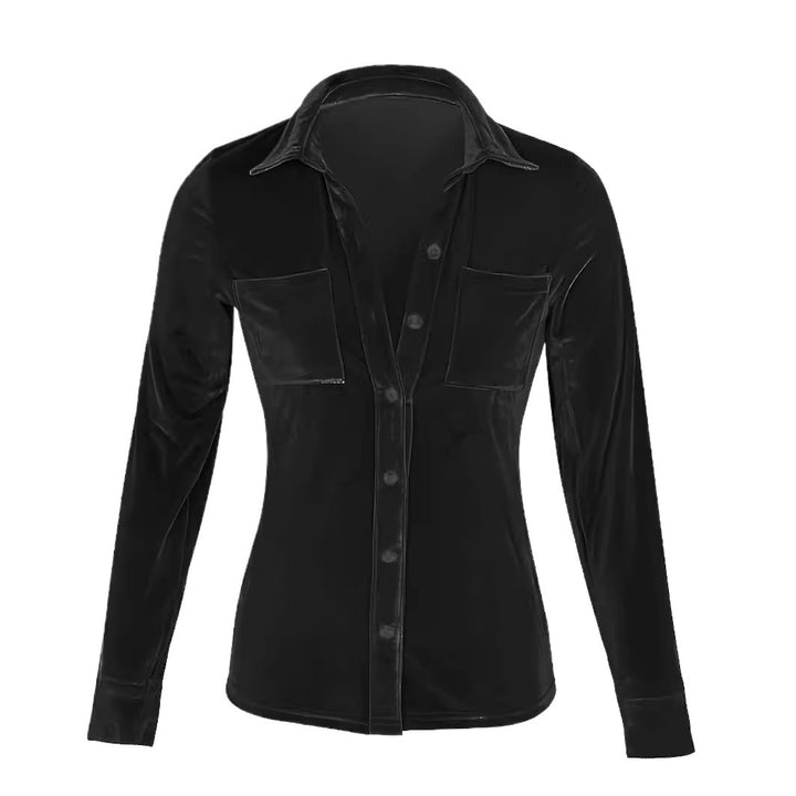 Women's shirt with two chest pockets and shiny finish Lune London