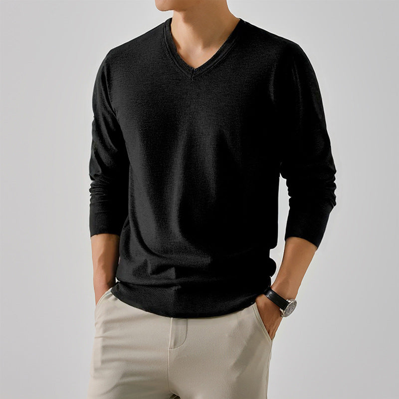 Men's long sleeve V neck T-shirt Lune London