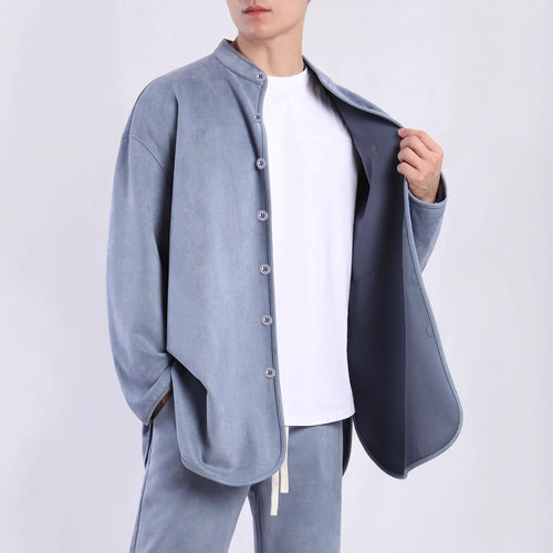 Men's Fashion Shirt with Practical Chest Pocket and Modern High Collar Amarae