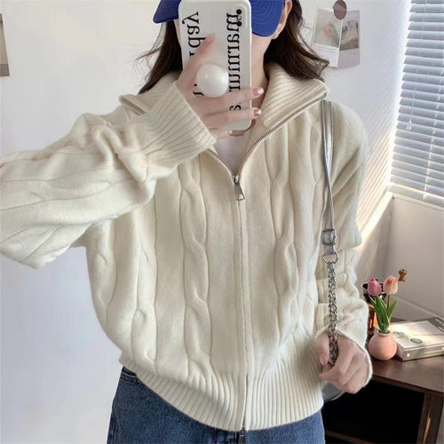 Cardigan zippé pour femmes avec cordon de serrage Chic & Stil