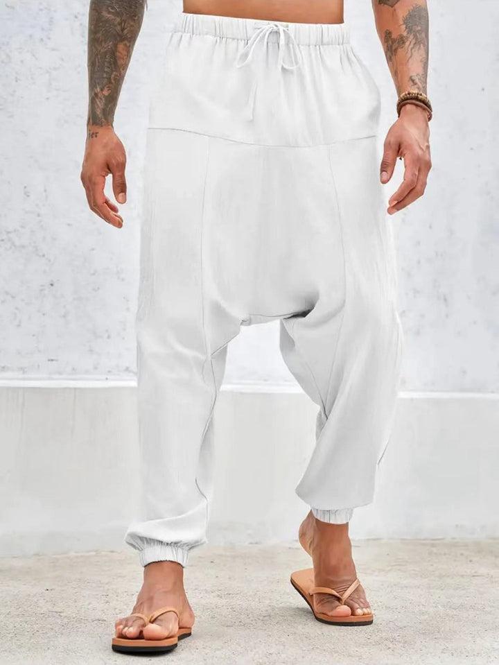Casual harem pants for men with elastic waist and side pockets Lune London